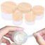 Bình kem GAVESTO, Nắp vít Nắp hạt gỗ Lọ kem thủy tinh mờ, Hộp đựng mỹ phẩm tròn bền bỉ Chà phụ đóng chai Chăm sóc da