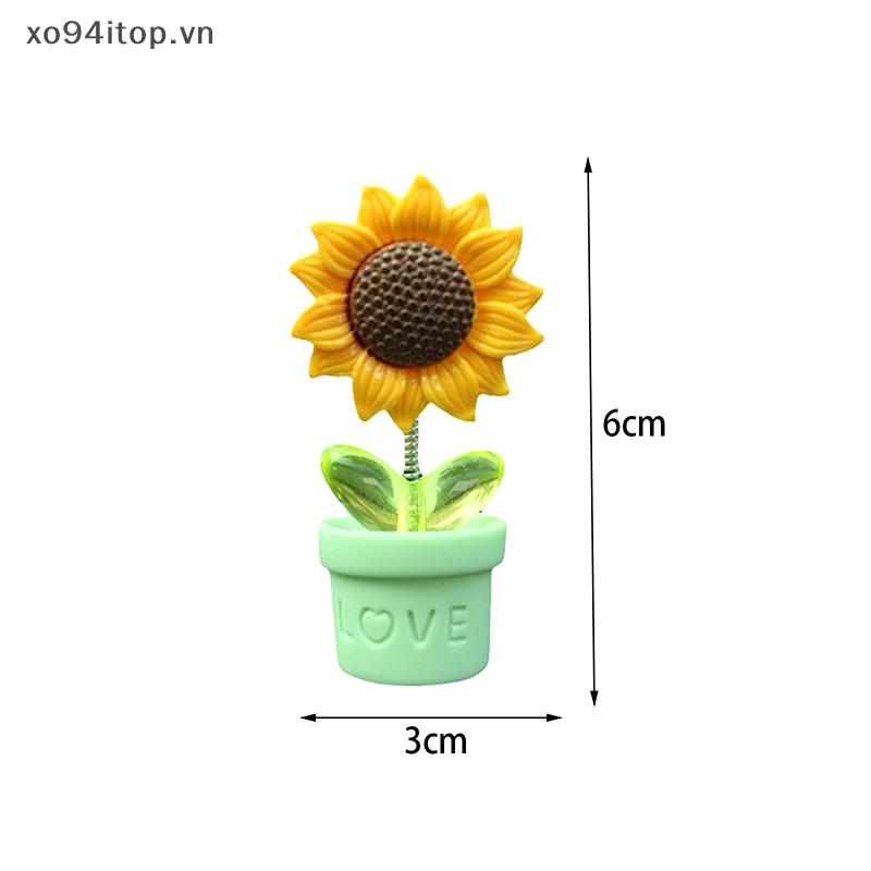 Xoitop 1 Hoạt Hình Dễ Thương Bảng Điều Khiển Trung Tâm Ô Tô Trang Trí Mô Phỏng Chậu Hoa Hướng Dương Để Bàn Đồ Trang Trí Xoay Chậu Hoa Hướng Dương Phụ Kiện Xe VN
