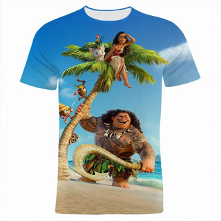 Phim Mùa Hè Nam 3D In Hình Áo Thun Moana Bé Trai Bé Gái Trẻ Em Hoạt Hình Áo Thun Nữ Tay Ngắn Nam Áo Tee Áo