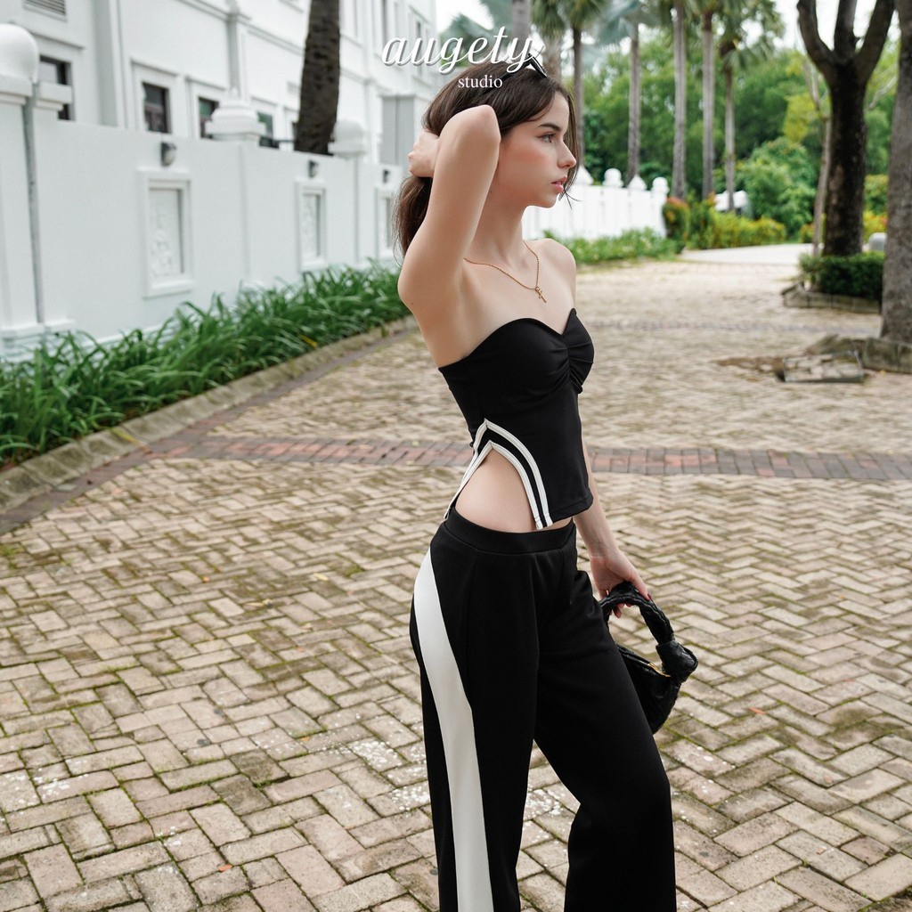 Áo Ống Croptop Xẻ Tà Xếp Ly Ngực Augety Studio, MAYSON TUBE TOP