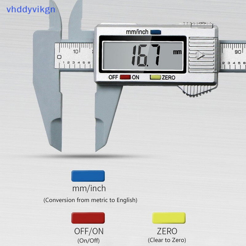 Vhdd 0-150mm Màn hình kỹ thuật số điện tử Vernier Caliper Mặt số sợi Carbon Vernier Caliper Đo thước kỹ thuật số VN