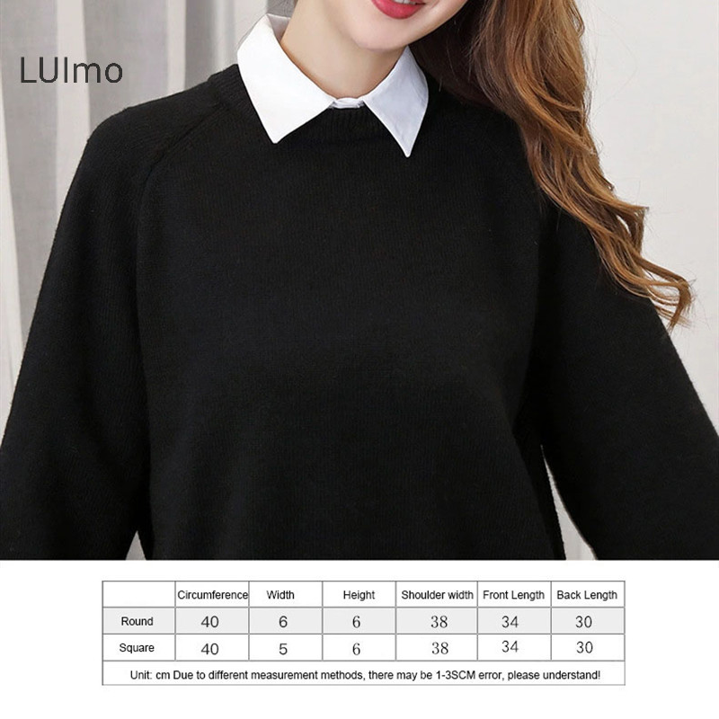 Luimo Cổ Giả Trắng Đen Áo Len Có Thể Tháo Rời Áo Sơ Mi Nữ Cotton Ve Áo Áo Top Nữ Quần Áo Phụ Kiện SBS