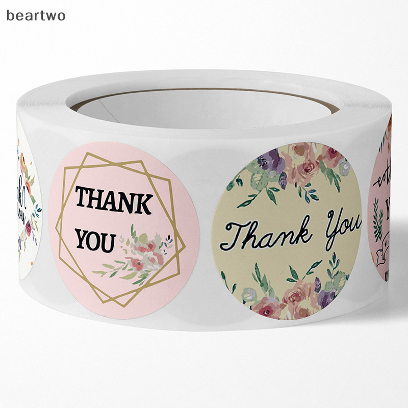 < Beartwo > 500 Cái 1inch Hoa Lãng Mạn Cảm Ơn Dán Cuộn Cho Phong Bì Hộp Trang Sức Cưới Văn Phòng Phẩm Con Dấu Miếng Dán Quà Tặng Lable Đẹp
