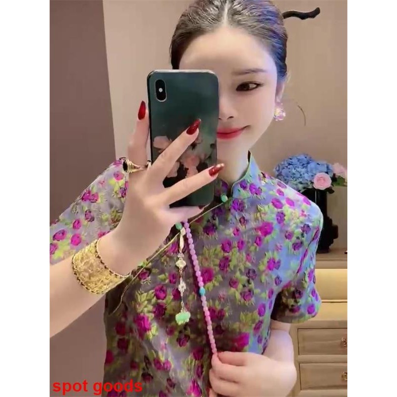 Váy hoa phong cách Trung Quốc cổ điển váy phù hợp cho nữ