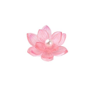 Hoa sen năm cánh hồng và ngọc trai trên miếng dán nhựa DIY, làm đồ trang sức handmade như bông tai
