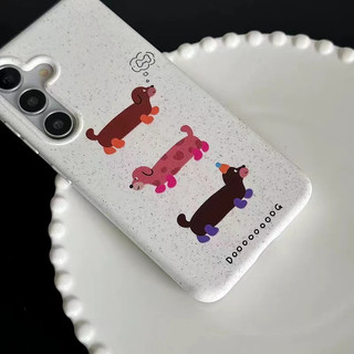 Ốp Mềm Màu Trắng Chó Hoạt Hình Cho Samsung s22 s22plus ultra Girly S23 S23Plus s23fe s24 s24plus s24ultra Ốp điện thoại
