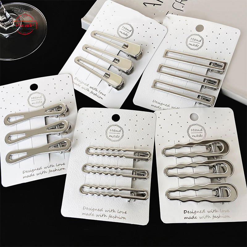 Diễu Hành 3 Chiếc Phong Cách Hàn Quốc Đơn Giản Thời Trang Kẹp Tóc Kim Loại Mỏ Vịt Kẹp Barrettes Kẹp Bên Nổ Kẹp Dành Cho Nữ Hợp Thời Trang Phụ Kiện Tóc VN