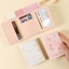 Ví đựng tiền xu BORAGETE, Ví nữ màu hồng nơ hoa, Túi Photocard da PU nhiều thẻ ngọt ngào Du lịch