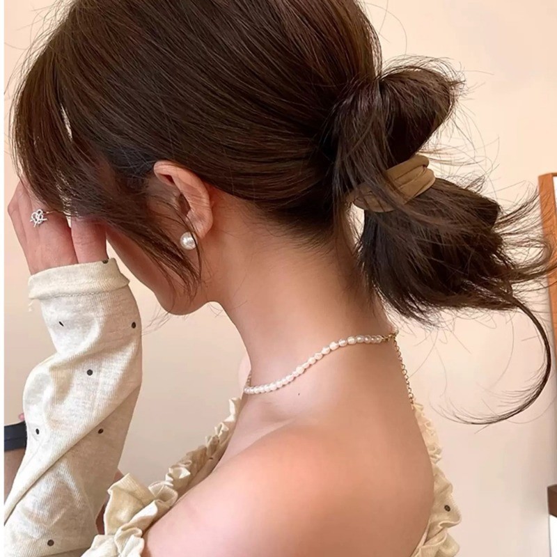 Vòng buộc tóc có độ đàn hồi cao 5PC - Dây buộc tóc họa tiết mặt nạ Jacquard - Dây cao su