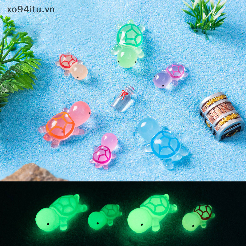 XOITU 10 Chiếc Dạ Quang Rùa Trang Trí Nhà Cảnh Quan Nhựa Thủ Công Phát Sáng Rùa Vườn Cá Thu Nhỏ Đồ Trang Trí Trang Trí VN