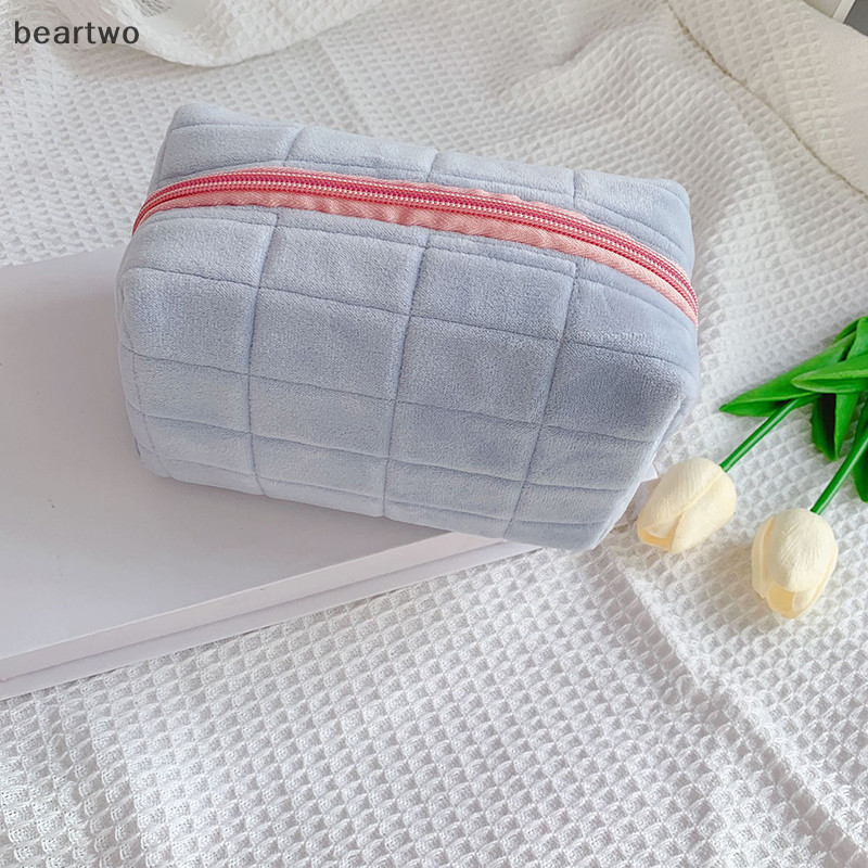 < Beartwo > Túi trang điểm sang trọng dành cho nữ Túi đựng mỹ phẩm du lịch mềm mại Hộp đựng đồ trang điểm dành cho nữ Cô gái trẻ Túi đựng đồ cần thiết Đẹp