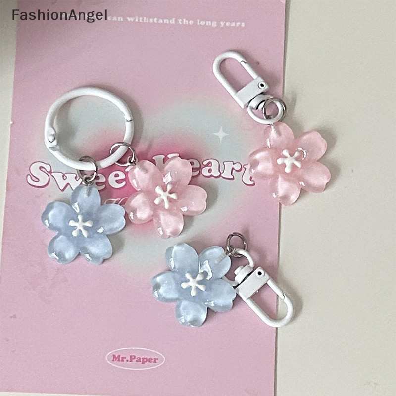 FashionAngel Ngọt Ngào Thạch Màu Móc Khóa Mặt Dây Chuyền Sáng Tạo Đáng Yêu Hoa Móc Khóa Ba Lô Thời Trang Dễ Thương Đồ Trang Trí Cặp Đôi Quà Tặng TH
