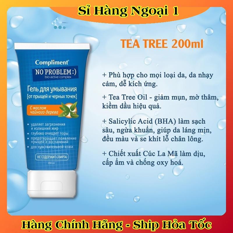 [DATE MỚI] Gel rửa mặt BHA Compliment No Problem làm sạch sâu, giảm viêm & mụn 200ml - HÀNG NGA
