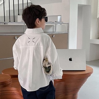 [DOUDOU KID] SM03 Áo Sơ Mi Thêu Lưng Bé Trai Đẹp 11-36kg,Chất Thô Hàn Cotton Đẹp