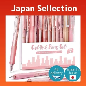 Direct from Japan- Four Candy 12 Pastel Gel Ink Ballpoint Pen Set 0.5mm(Pink)