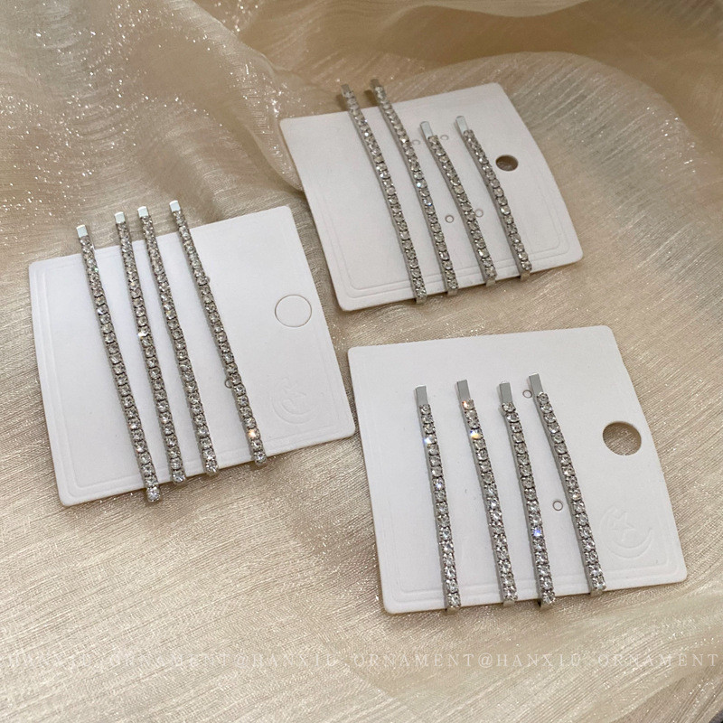 Bộ móng vuốt đồng đính kim cương một dòng kẹp đơn giản thời trang bên lề kẹp khí chất nhỏ tất cả phụ kiện tóc mới