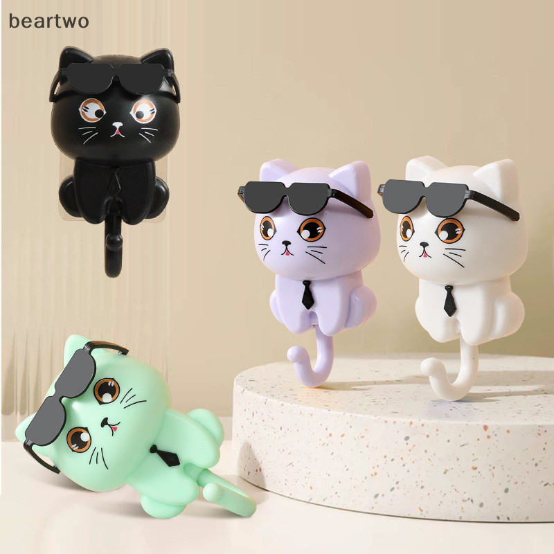 < Beartwo > Móc Hoạt Hình Tự Dính Ký Túc Xá Phòng Ngủ Móc Treo Cửa Ô Khăn Nón Áo Treo Tường Giá Trang Trí Động Vật Đẹp