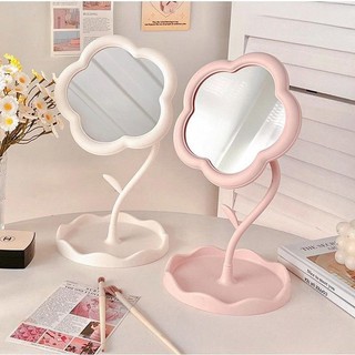 Gương trang trí máy tính để bàn gương trang điểm hoa dễ thương