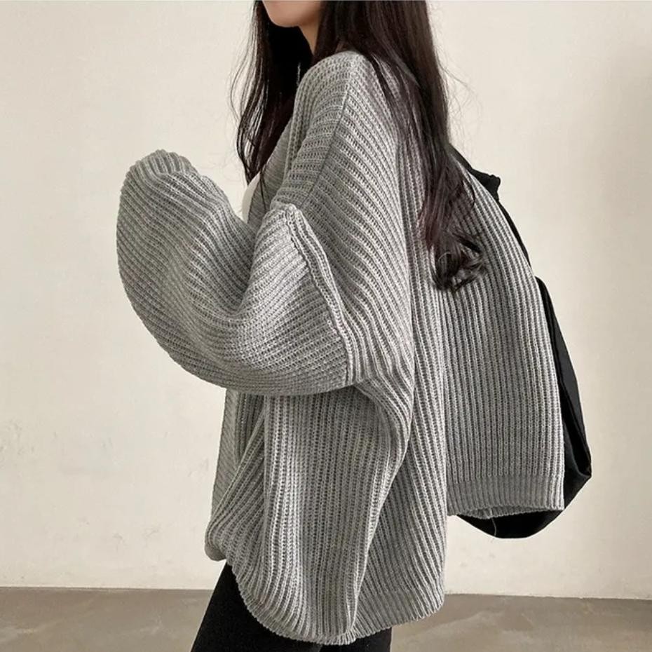 Suxi Thu Đông Pháp Retro Rời Mới Thường Ngày Dài Tay Dệt Kim Cardigan Áo Len Nữ 240901