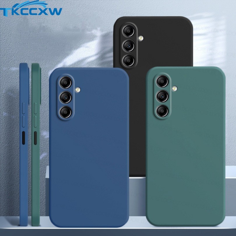 Ốp Điện Thoại TPU Mềm Cho Samsung Galaxy A06 A16 M35 M15 S24 FE A05 A15 A05S A25 A55 5G Vỏ Vuông Mỏng Chống Rơi Chống Sốc Mờ Đơn Giản Dễ Thương Ốp Lưng