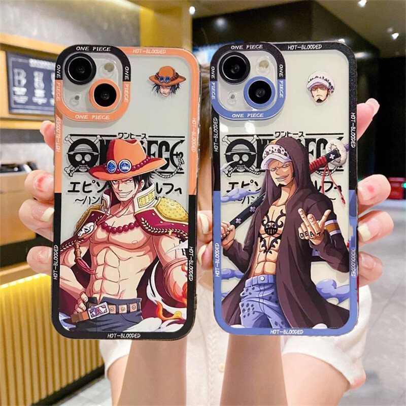 Ốp Lưng Tương Thích Cho iPhone 16 Pro Max Plus 14 15 Pro Max Plus Vỏ Điện Thoại Hoạt Hình Xu Hướng Thương Hiệu Phổ Biến Luffy Nami Luo Anime One Piece Chống Rơi Mềm TPU Trong Suốt