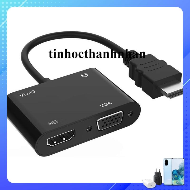 Cáp chuyển HDMI sang VGA HDMI 2 in 1 gắn từ máy tính cổng HDMI sang màn ...