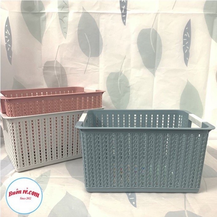 Rổ đan mây đựng đồ đa năng 3 size nhựa Việt Nhật (3415), Giỏ đựng quần áo, dụng cụ nhà bếp -br01262 Babee