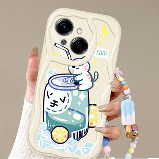 Ốp Điện Thoại YBD INS Style Cho Tecno Spark Go 1 GO 2025 P Chai Soda Dễ Thương Và Họa Tiết Mèo Con Với Vòng Tay Kem Lridescence