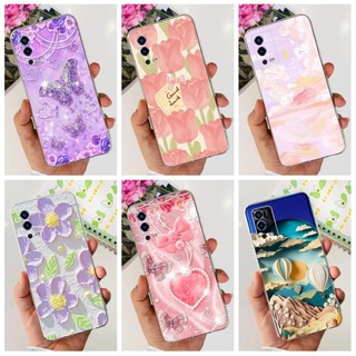Dành Cho OPPO A55 4G Ốp Lưng CPH2325 Vỏ Chống Sốc Thời Trang Bướm Silicon Mềm Trong Suốt Cho OPPOA55 A 55 4G Vỏ Điện Thoại
