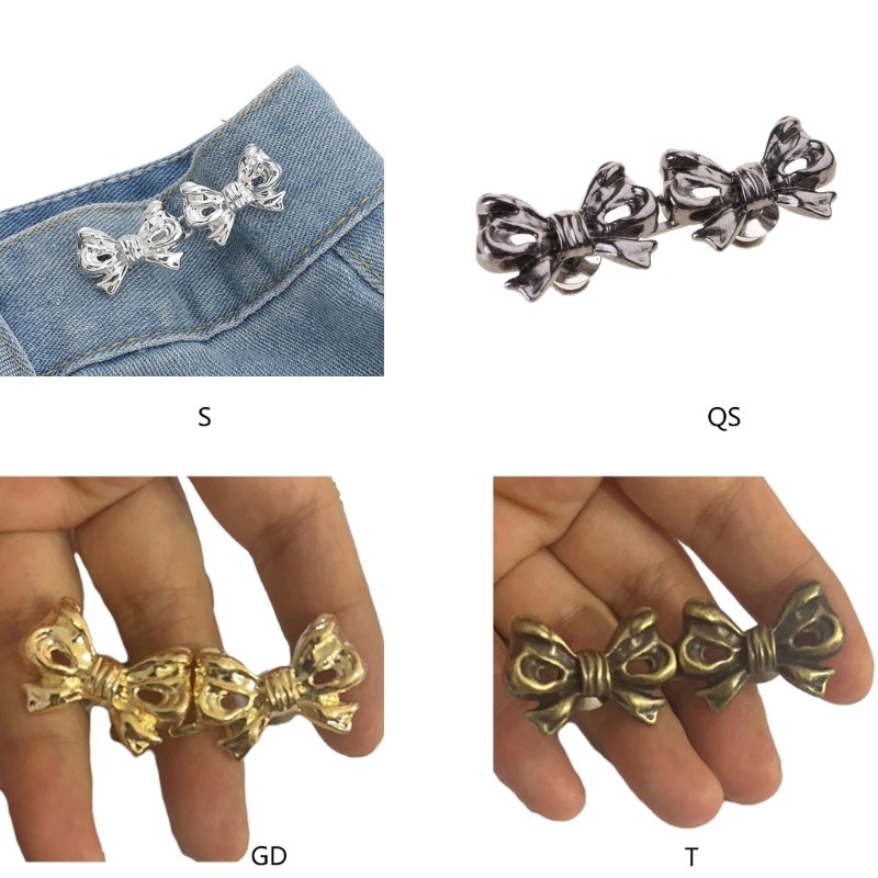 Ppy Nơ Quần Pin Jean Nút Chân Nút Tức Thì May Eo Nút Khóa Eo
