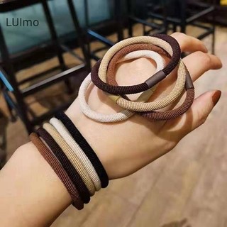 Luimo 10 Chiếc Màu Trơn Dày Độ Đàn Hồi Cao Tóc Cho Nữ Bé Gái Co Giãn Đuôi Ngựa Giá Đỡ Dây Cao Su Thời Trang Phụ Kiện Tóc SBS