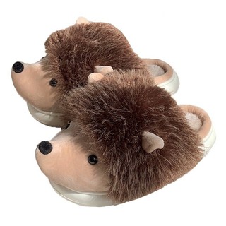XIXITIAO Dép Cotton Sáng Tạo Ba Chiều Nhím Nhỏ Bé Gái Nhà Dễ Thương Vui Nhộn Lót Lông Cừu Ấm Áp