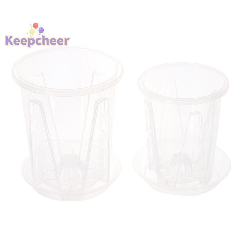 [Keepcheer] Chậu hoa trong suốt kiểm soát rễ có khay đựng vảy lan Phalaenopsis [Mới]
