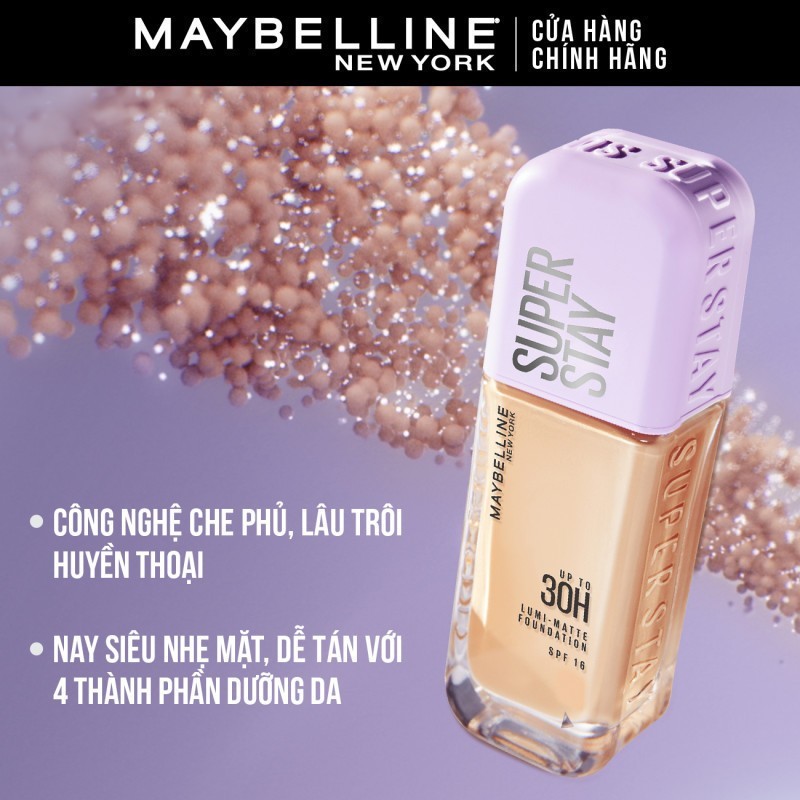 Kem Nền Maybelline Bắt Sáng Che Phủ Siêu Nhẹ Superstay Up To 30H Lumi-Matte Foundation SPF16 PA+++ 35ml