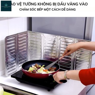 Tấm chắn bếp ga hợp kim nhôm chịu nhiệt, ngăn dầu mỡ văng hiệu quả, cách nhiệt tốt.