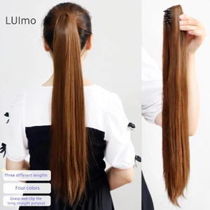 Luimo 45 / 55 / 65 / cm Tổng Hợp Dài Tóc Giả Thẳng Vuốt Kẹp Sống Động Như Thật Đuôi Ngựa Cao Phần Mở Rộng Tóc Chịu Nhiệt Đuôi Ngựa Tóc Mảnh SBS