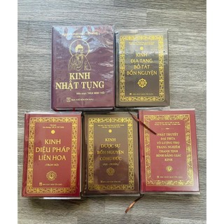 Sách - Combo Kinh Nhật Tụng, Kinh Địa Tạng, Kinh Vô Lượng Thọ, Kinh Dược Sư, Kinh Diệu Pháp Liên Hoa (khổ 10x14cm)
