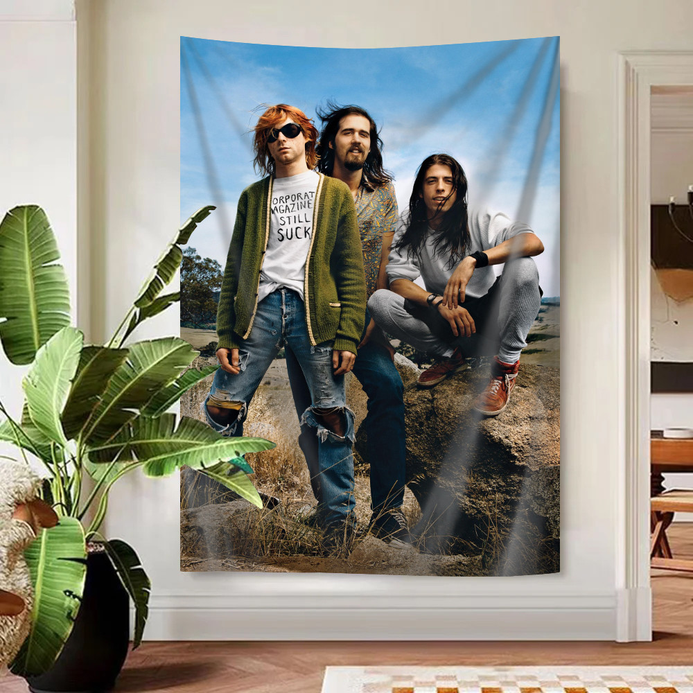 Tấm thảm treo tường Nirvana có kẹp Tấm thảm Polyester Treo tường phòng ngủ