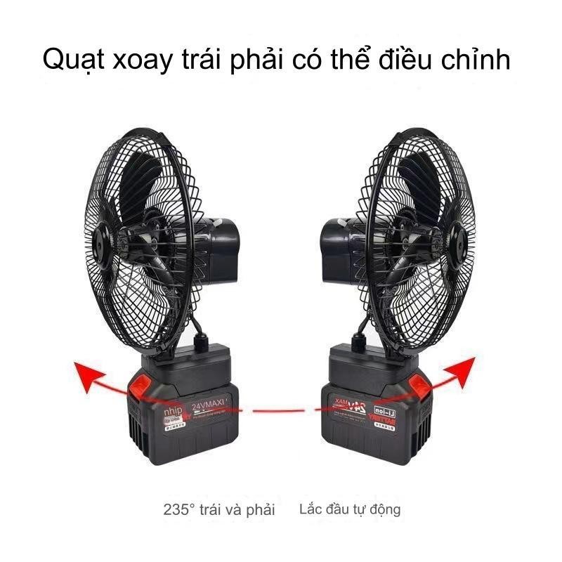 Quạt Tĩch Điện Pin 5-15 Cell Dùng Liên Tục 2-6H, Quạt Pin Makita Tích Điện 2 Cấp Độ Gió Siêu Mát