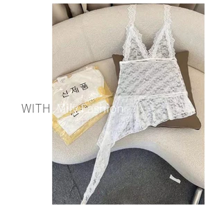 Milyfashion Dây Cổ Ren Camisole Nữ Mùa Thu Ngọt Ngào Nóng Cô Gái Bên Trong Mặc Bên Ngoài Ren Đẹp Nhỏ Top