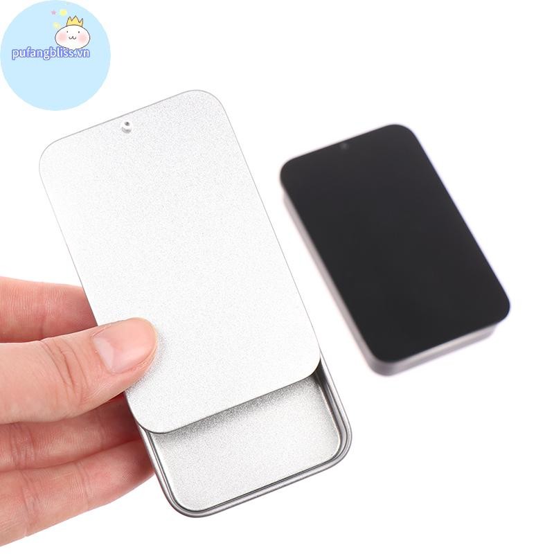 Pufangbliss 80 * 50 * 15mm Hộp Sắt Trượt Bao Hộp Bảo Quản Hộp Thiếc Di Động Hộp Đựng VN