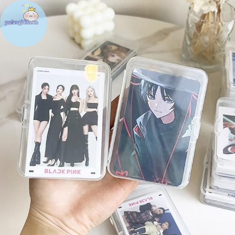 Pufangbliss Mới Trong Suốt Nhựa Hộp Bảo Quản Photocards Thẻ Nhỏ Hộp Bảo Quản Bàn Tổ Chức Hộp Phân Loại Văn Phòng Phẩm VN