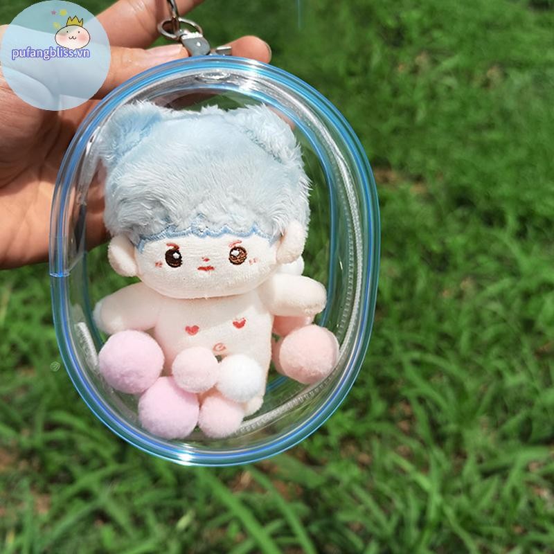 Pufangbliss 10CM Sang Trọng Doll Out Bag PVC Trong Suốt Búp Bê Cotton Hiển Thị Trong Suốt Túi Bảo Quản Trong Suốt Cho Anime Hoạt Hình Búp Bê VN