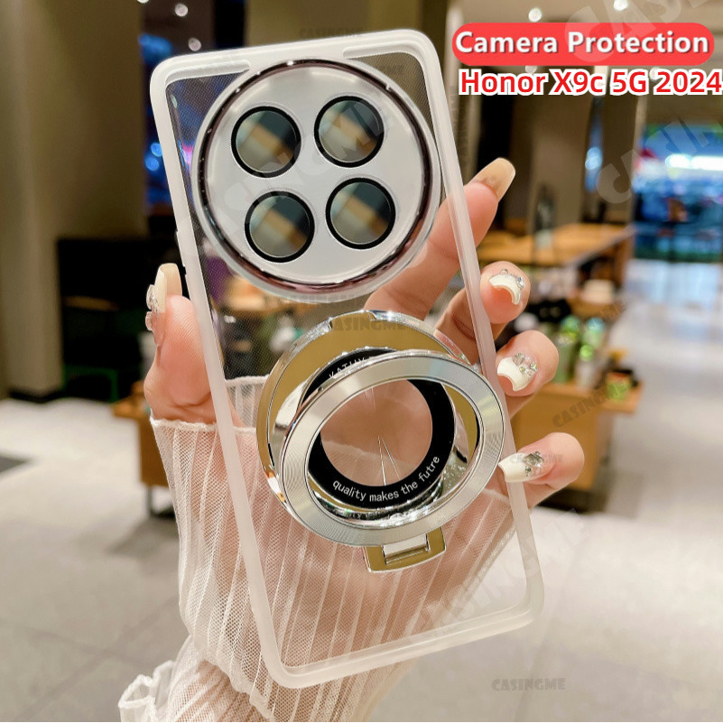 Honor X9d 5G 2024 Vỏ Đứng Từ Tính Cho Honor X9c HonorX9c X9 X9b X9a a b c 9c 5G 4G 2024 Giá Đỡ Len Camera Shcokproof Vỏ Điện Thoại Ốp Lưng Mềm Trong Suốt