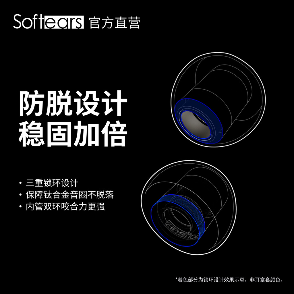 Softears UT EarTips TITANUM Hợp kim titan Chất lỏng Vỏ silicon Đầu tai Vỏ SML 3Size Soft Ear Acoustics