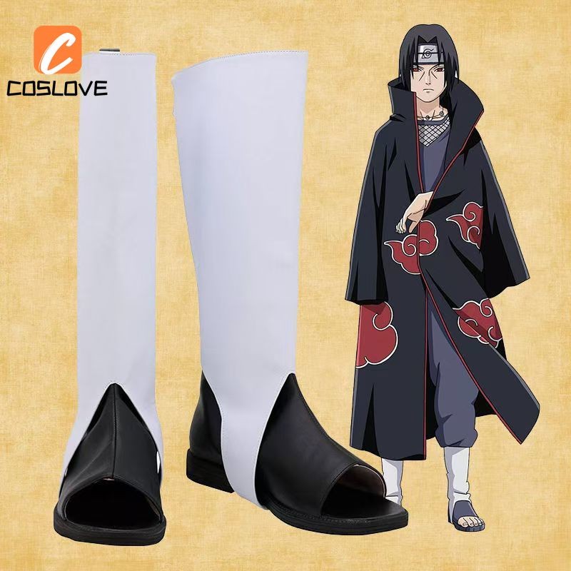 Anime NARUTO Akatsuki Sasuke Cosplay Giày Phù Hợp Với Người Lớn Ống Cao Giày Cosplay Trang Trí Đạo Cụ Giày Ninja Phù Hợp Với