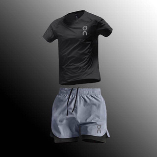 Summer Sports Track and Field Training Short Sleeve Suit Men's and Women's Sports Quick-Drying Fitness Running Three Points with Lining Marathon ainP