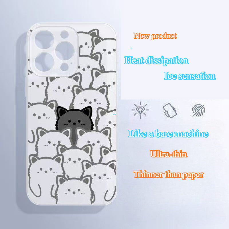 Ốp Điện Thoại Mèo Siêu Mỏng Tản Nhiệt Cho Samsung Galaxy S25 S24 S23 Plus Ultra S25 + S24 + S23 + 5G 4G Ốp Lưng Mờ Hoạt Hình Vỏ Mềm Chống Sốc Dễ Thương