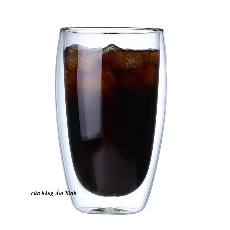 Cốc thuỷ tinh 2 lớp dùng uống cà phê,trà,nước,chất lượng dày dặn,hai lớp cách nhiệt,decor bàn ăn đẹp