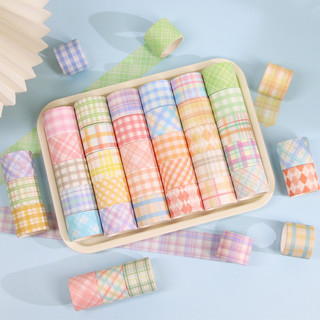 Washi Tape Kẻ Caro Pastel – Trang Trí Sổ Tay, Decor, Bullet Journal